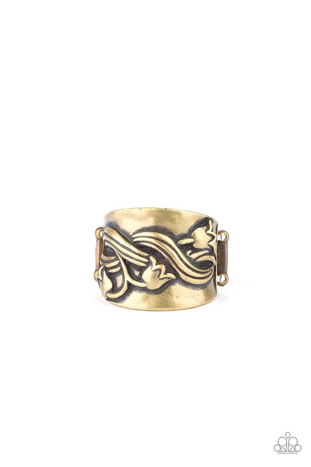 Follow The Tulips - Brass - Paparazzi Ring Image