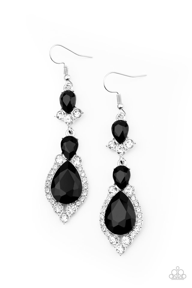 Fully Flauntable - Black - Paparazzi Earring Image