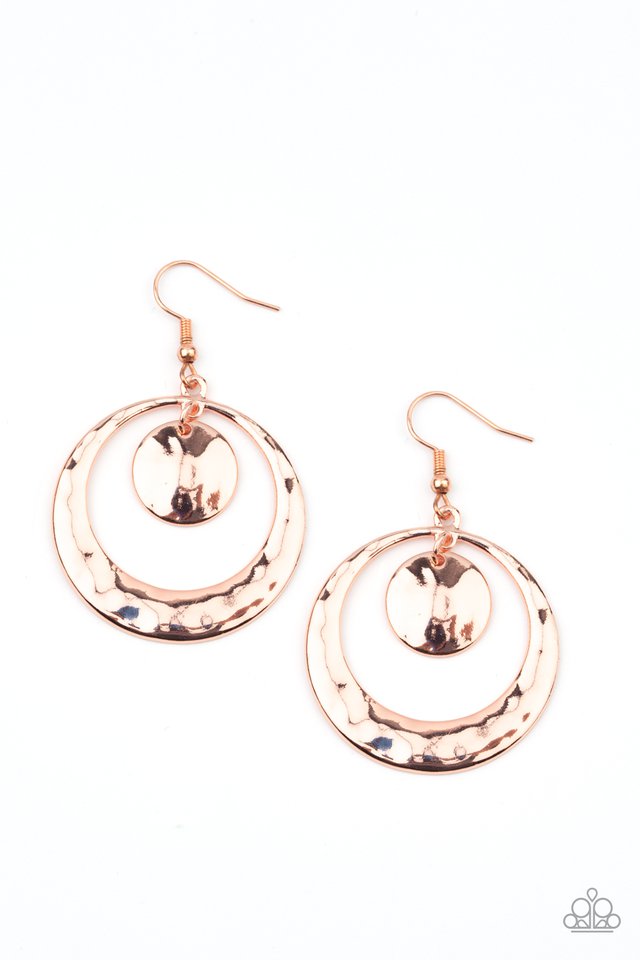 Rounded Radiance - Copper - Paparazzi Earring Image