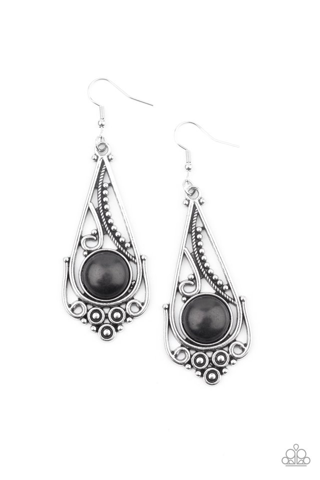 Canyon Climate - Black - Paparazzi Earring Image