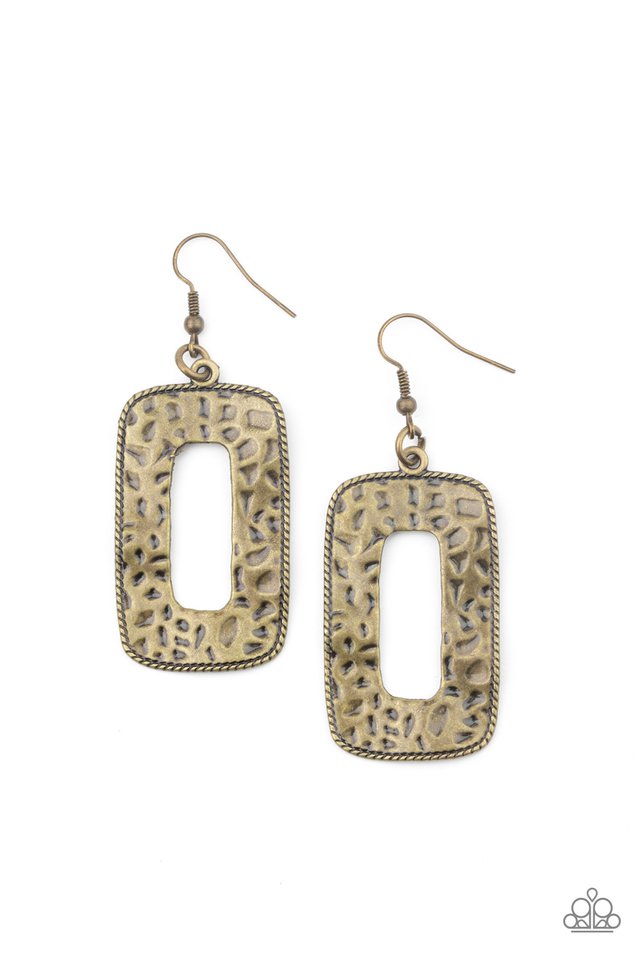 Primal Elements - Brass - Paparazzi Earring Image