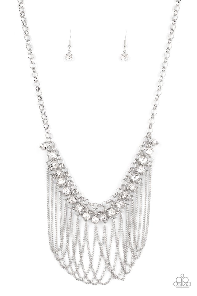 Flaunt Your Fringe - White - Paparazzi Necklace Image