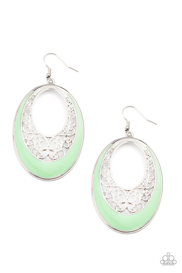 Orchard Bliss - Green - Paparazzi Earring Image