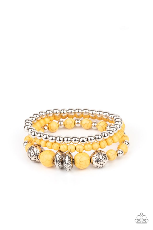 Desert Blossom - Yellow - Paparazzi Bracelet Image