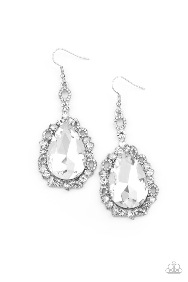 Royal Recognition - White - Paparazzi Earring Image