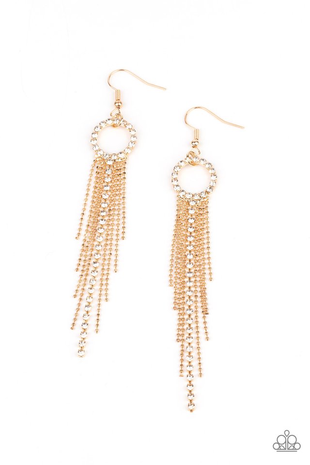 Pass The Glitter - Gold - Paparazzi Earring Image