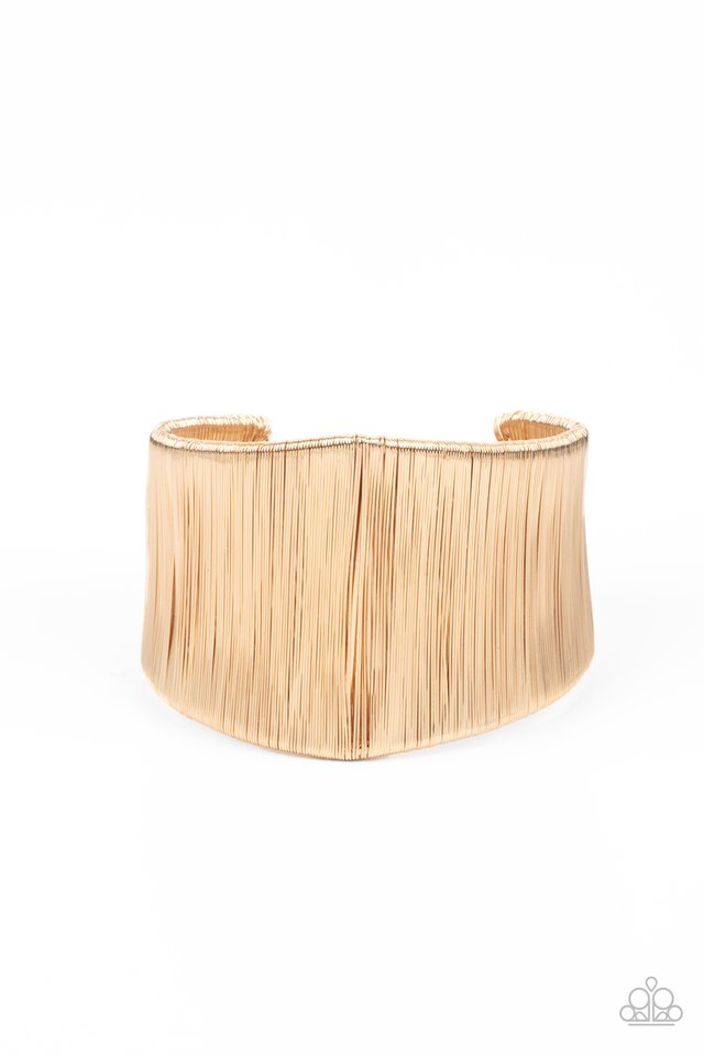 ​Hot Wired Wonder - Gold - Paparazzi Bracelet Image