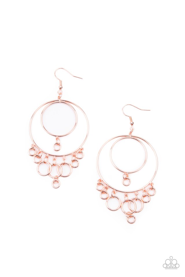 Roundabout Radiance - Copper - Paparazzi Earring Image