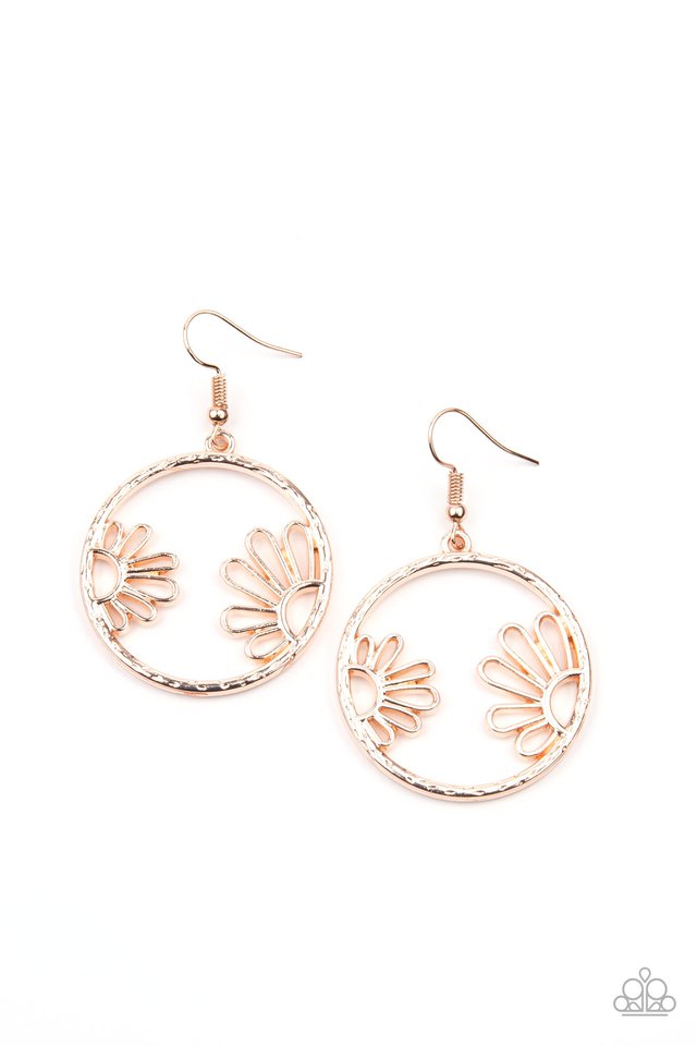 ​Demurely Daisy - Rose Gold - Paparazzi Earring Image