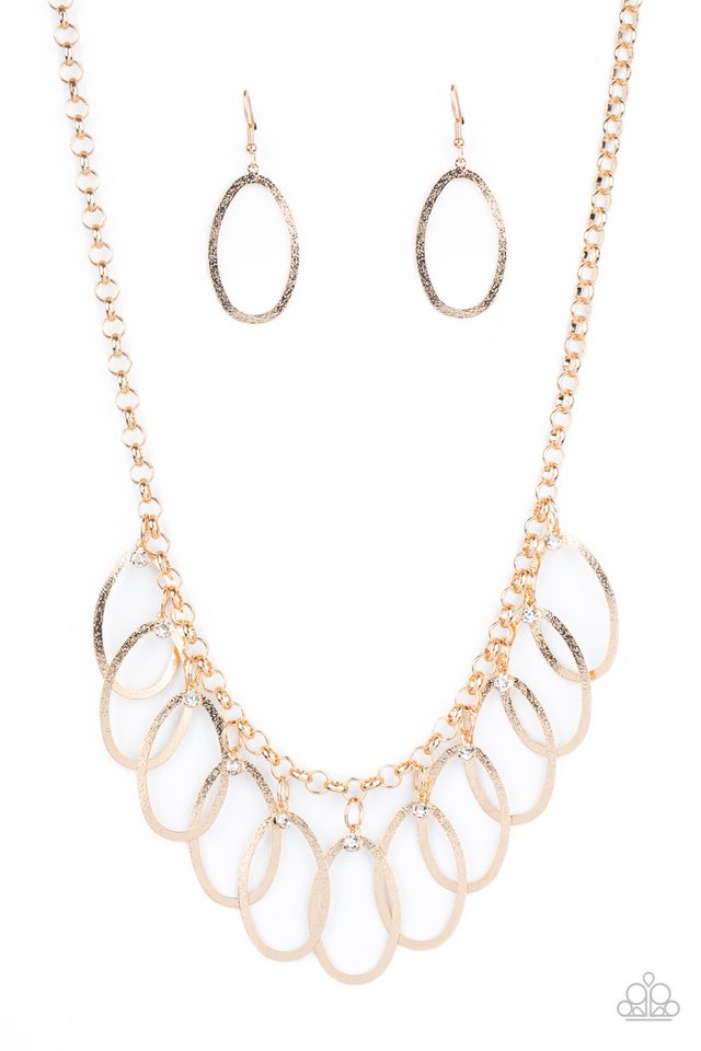 ​Double OVAL-time - Gold - Paparazzi Necklace Image
