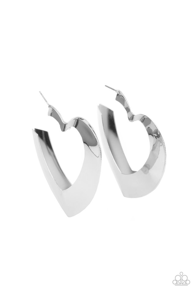 Heart-Racing Radiance - Silver - Paparazzi Earring Image
