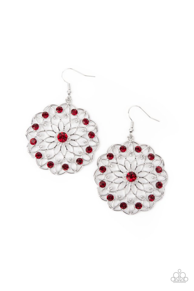 ​Posy Proposal - Red - Paparazzi Earring Image