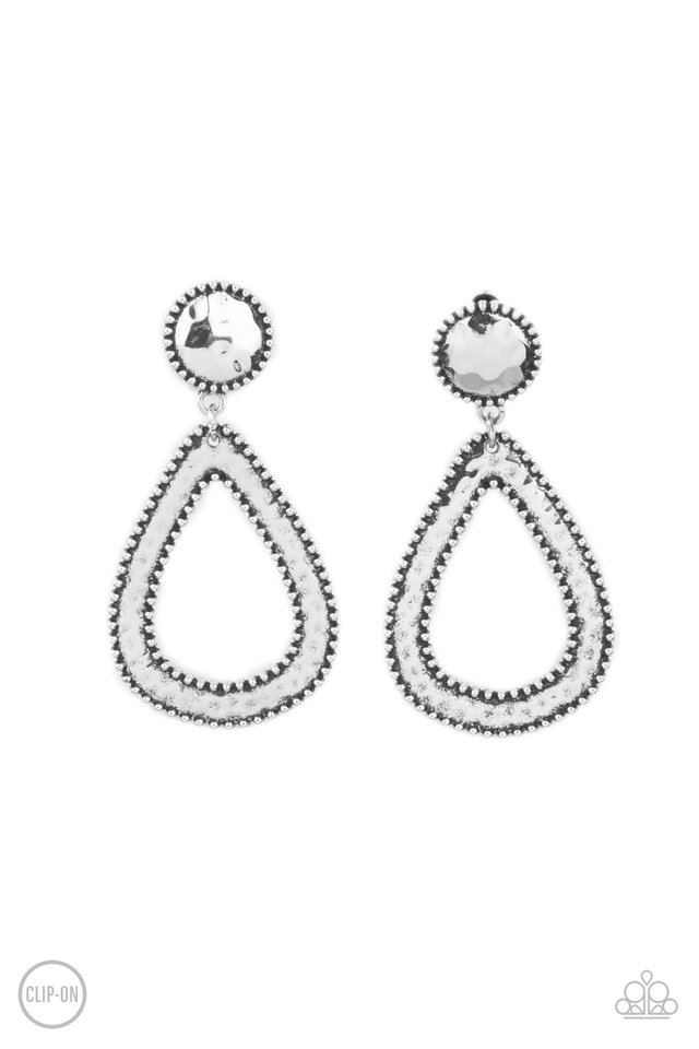 Beyond The Borders - Silver - Paparazzi Earring Image