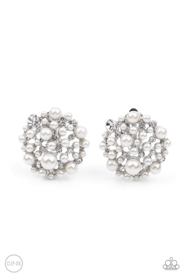 Head To Toe Twinkle - White - Paparazzi Earring Image