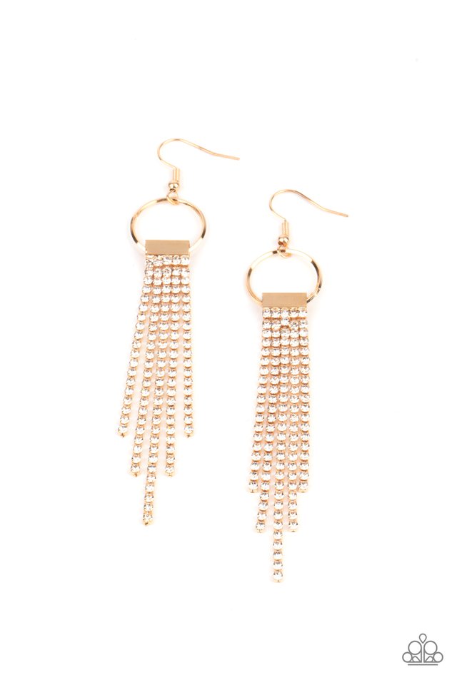 Tapered Twinkle - Gold - Paparazzi Earring Image