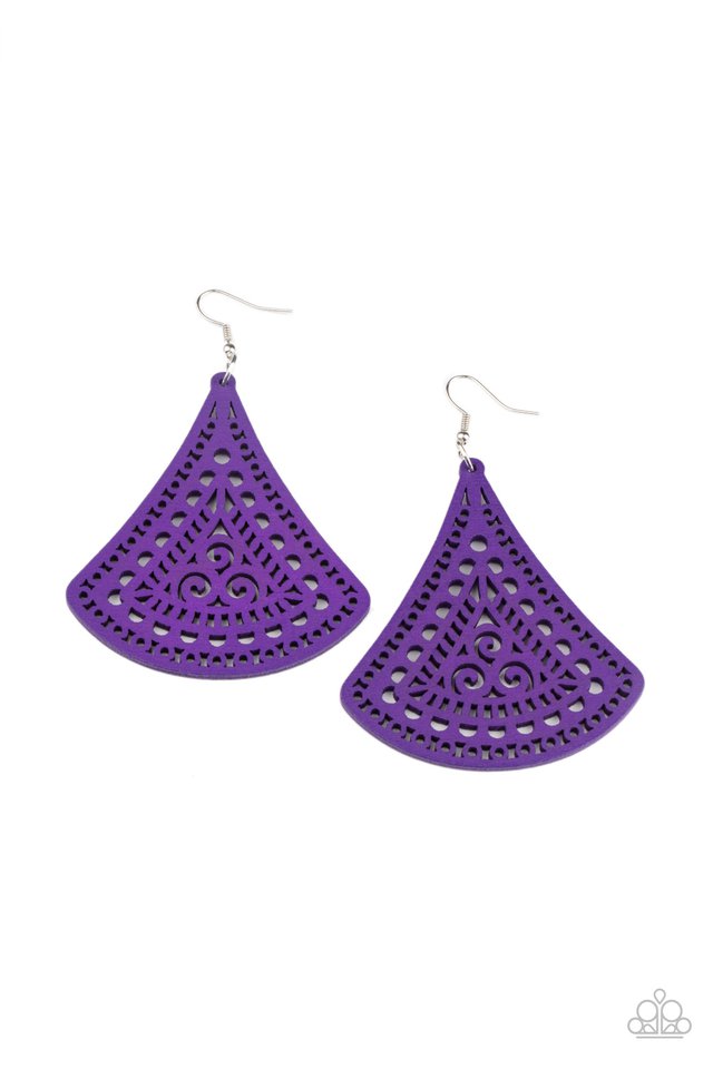 FAN to FAN - Purple - Paparazzi Earring Image