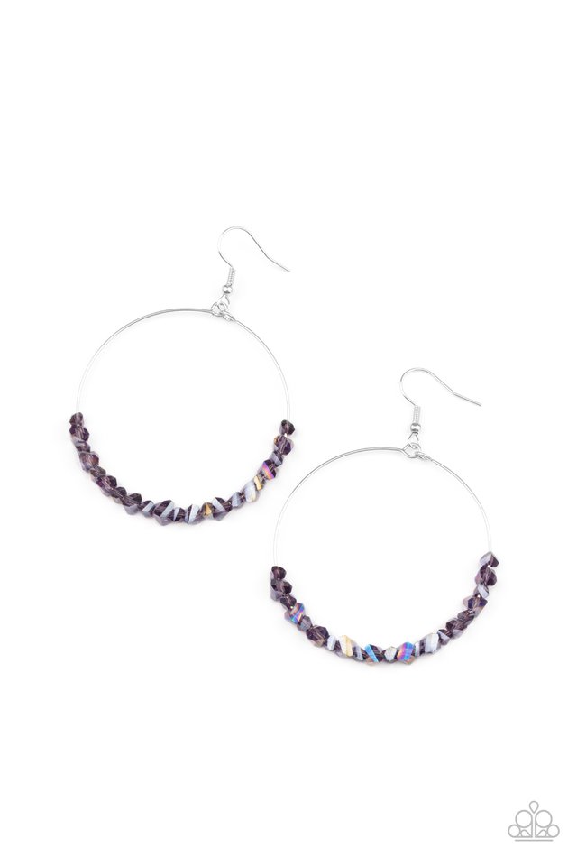 Glimmering Go-Getter - Purple - Paparazzi Earring Image