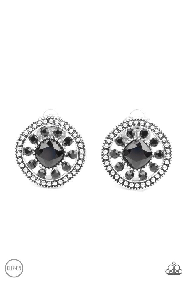 ​Dazzling Definition - Black - Paparazzi Earring Image