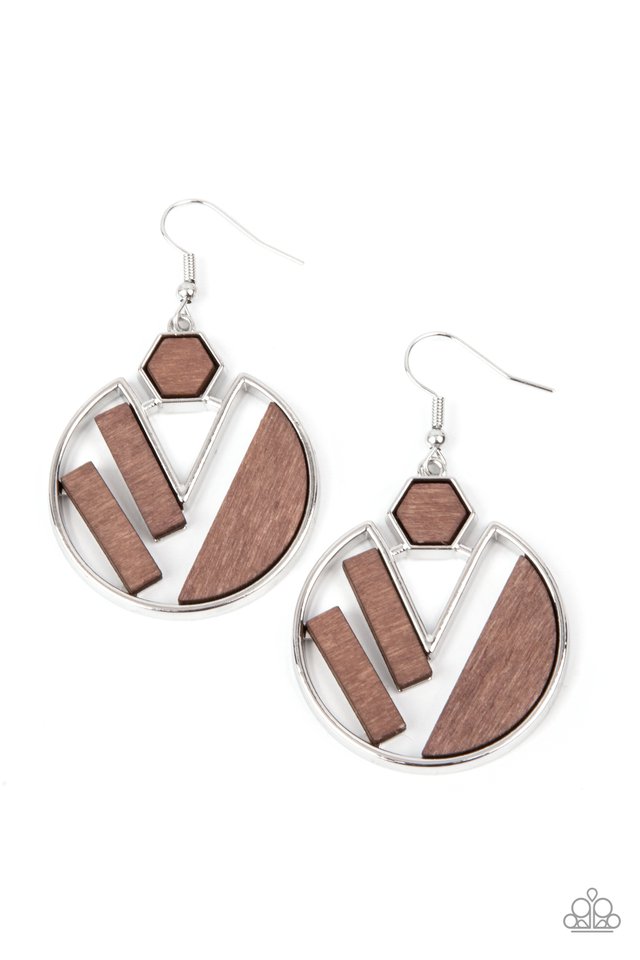 ​Petrified Posh - Brown - Paparazzi Earring Image