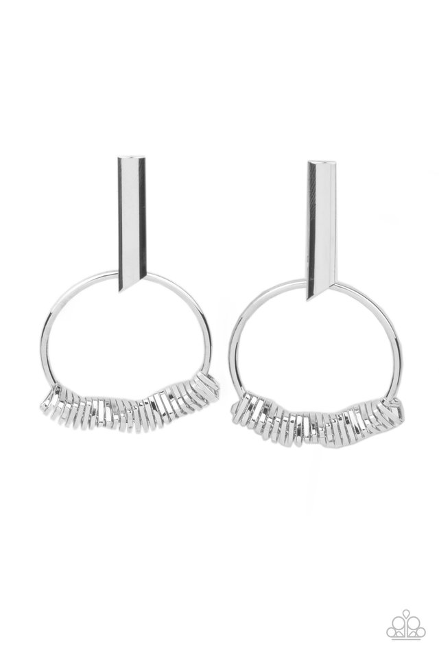 ​Set Into Motion - Silver - Paparazzi Earring Image