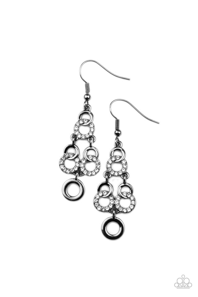 ​Luminously Linked - Black - Paparazzi Earring Image