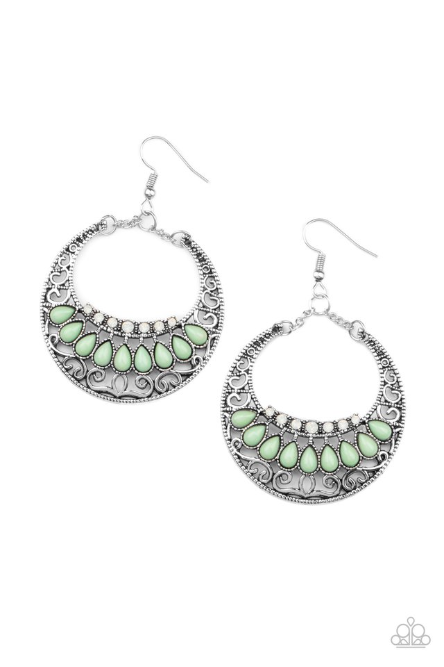 Crescent Couture - Green - Paparazzi Earring Image
