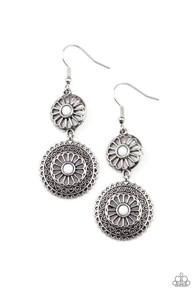 ​Keep It WHEEL - White - Paparazzi Earring Image