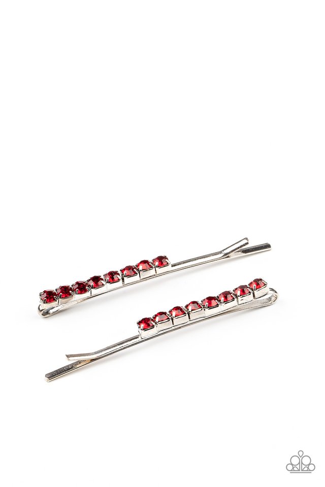 ​​Satisfactory Sparkle - Red - Paparazzi Hair Accessories Image
