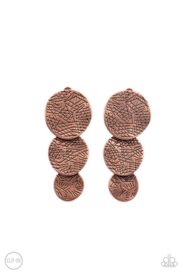 ​Ancient Antiquity - Copper - Paparazzi Earring Image