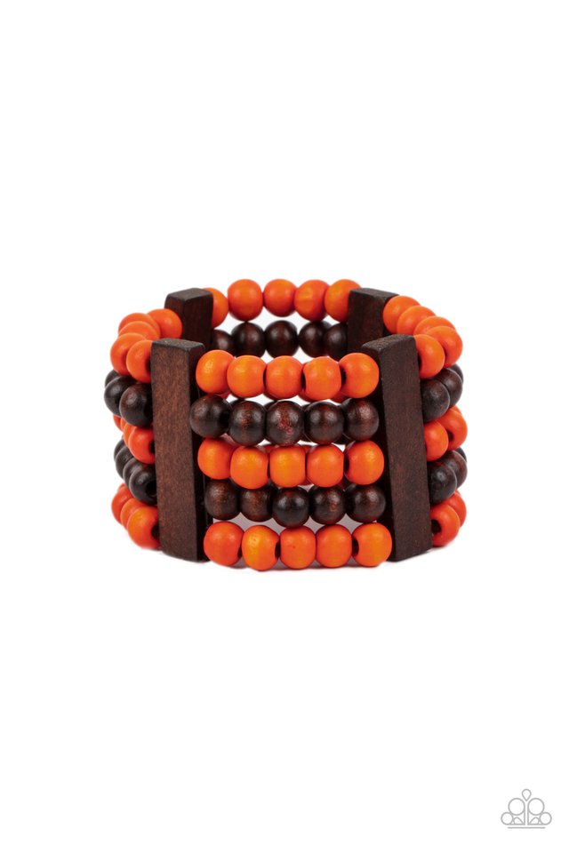 Caribbean Catwalk - Orange - Paparazzi Bracelet Image