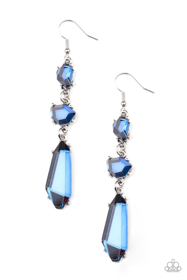 Sophisticated Smolder - Blue - Paparazzi Earring Image