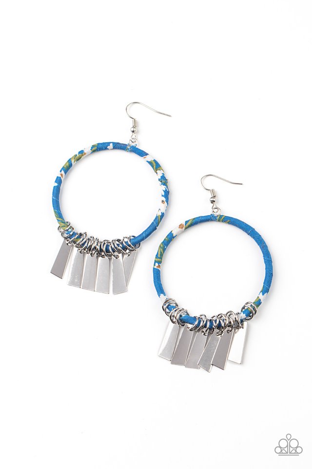 Garden Chimes - Blue - Paparazzi Earring Image