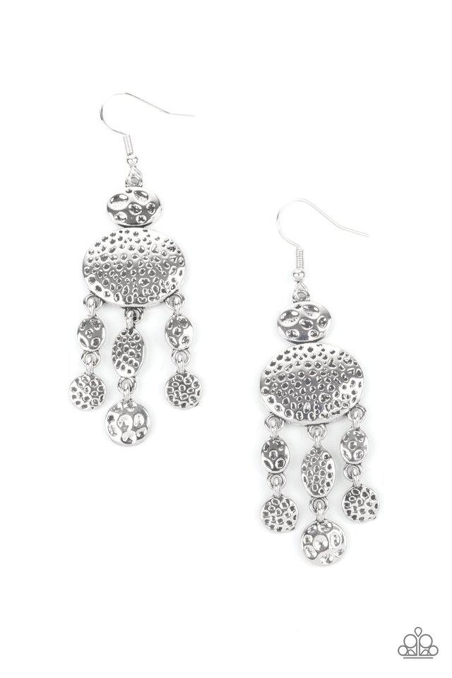 Get Your ARTIFACTS Straight - Silver - Paparazzi Earring Image