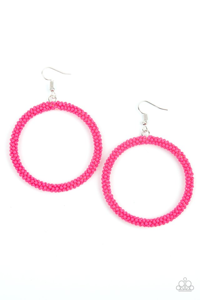 Beauty and the BEACH - Pink - Paparazzi Earring Image