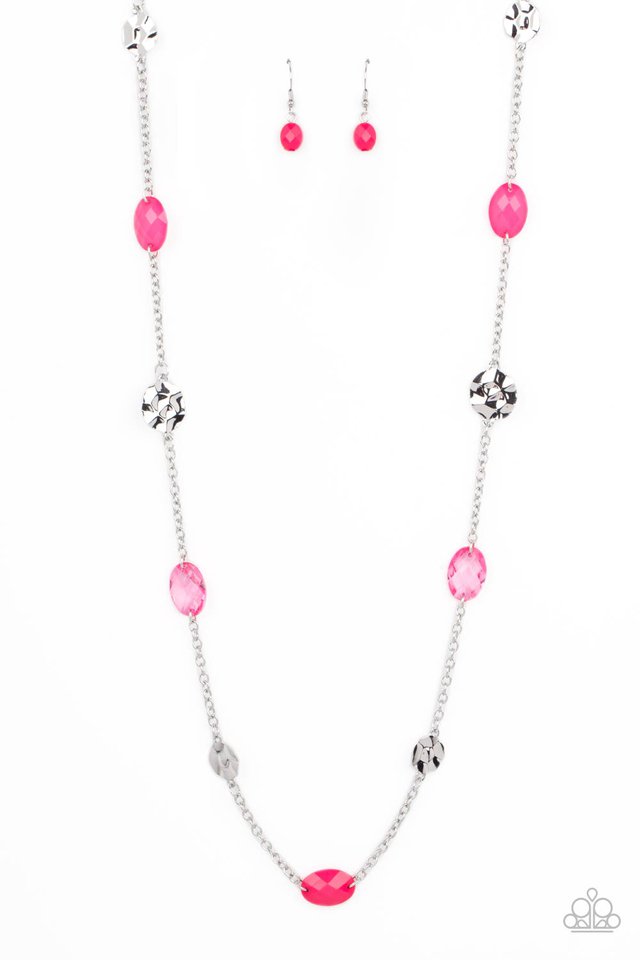 Glossy Glamorous - Pink - Paparazzi Necklace Image