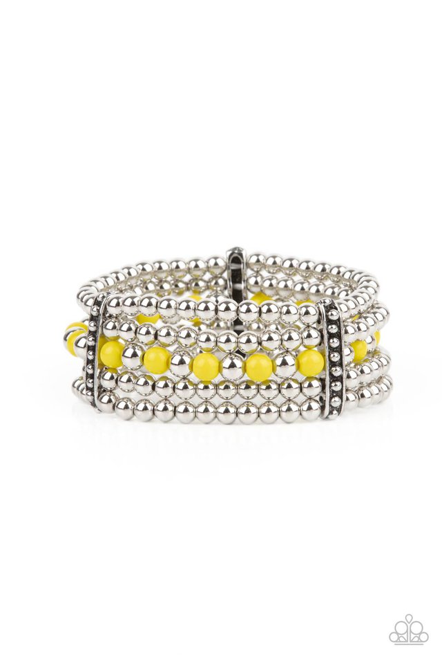 Gloss Over The Details - Yellow - Paparazzi Bracelet Image