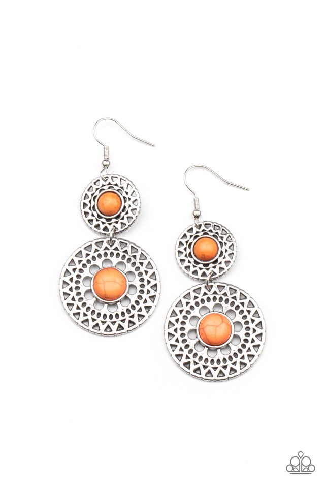 Sunny Sahara - Orange - Paparazzi Earring Image