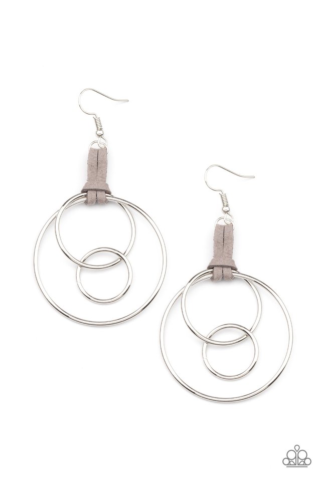 ​Fearless Fusion - Silver - Paparazzi Earring Image