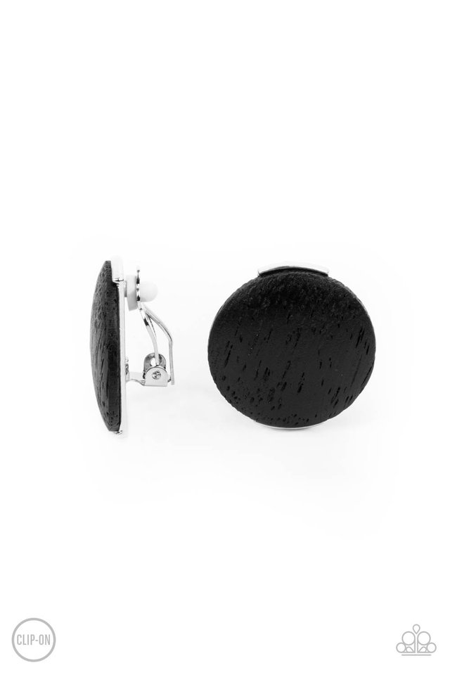 WOODWORK It - Black - Paparazzi Earring Image