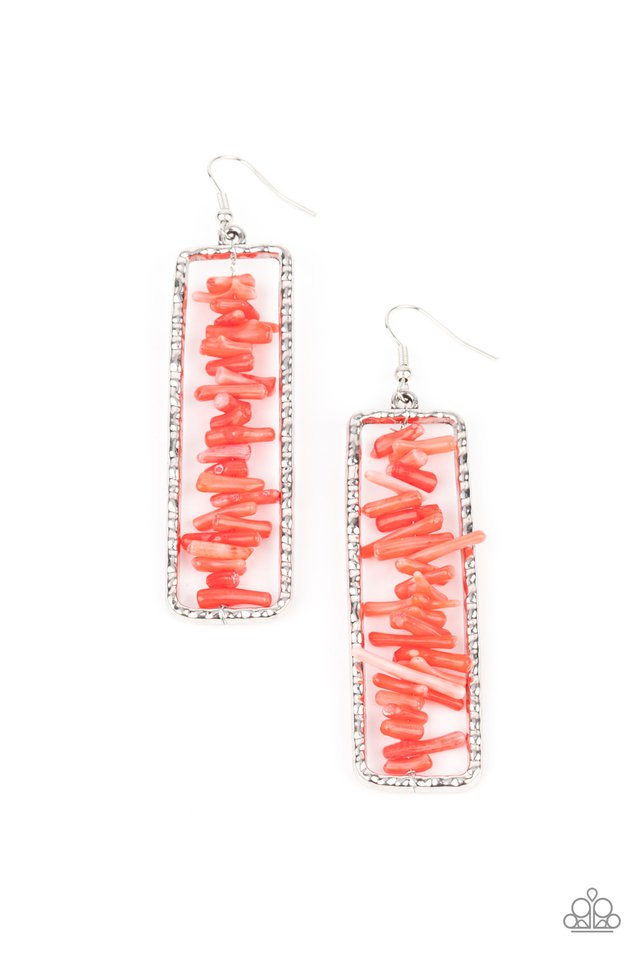 Don’t QUARRY, Be Happy - Red - Paparazzi Earring Image