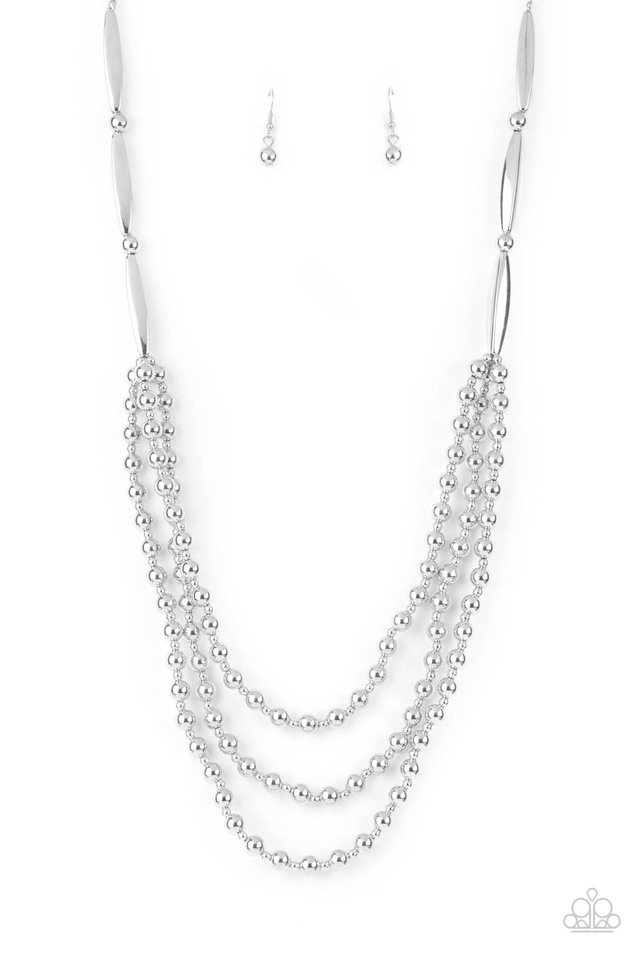 ​Beaded Beacon - Silver - Paparazzi Necklace Image