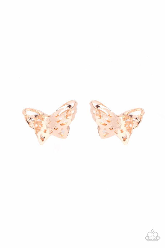 Flutter Fantasy - Rose Gold - Paparazzi Earring Image