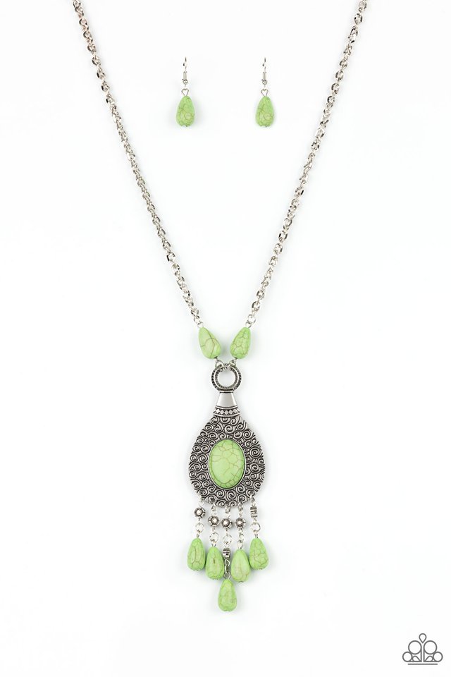 Cowgirl Couture - Green - Paparazzi Necklace Image