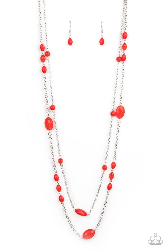 ​​Day Trip Delights - Red - Paparazzi Necklace Image