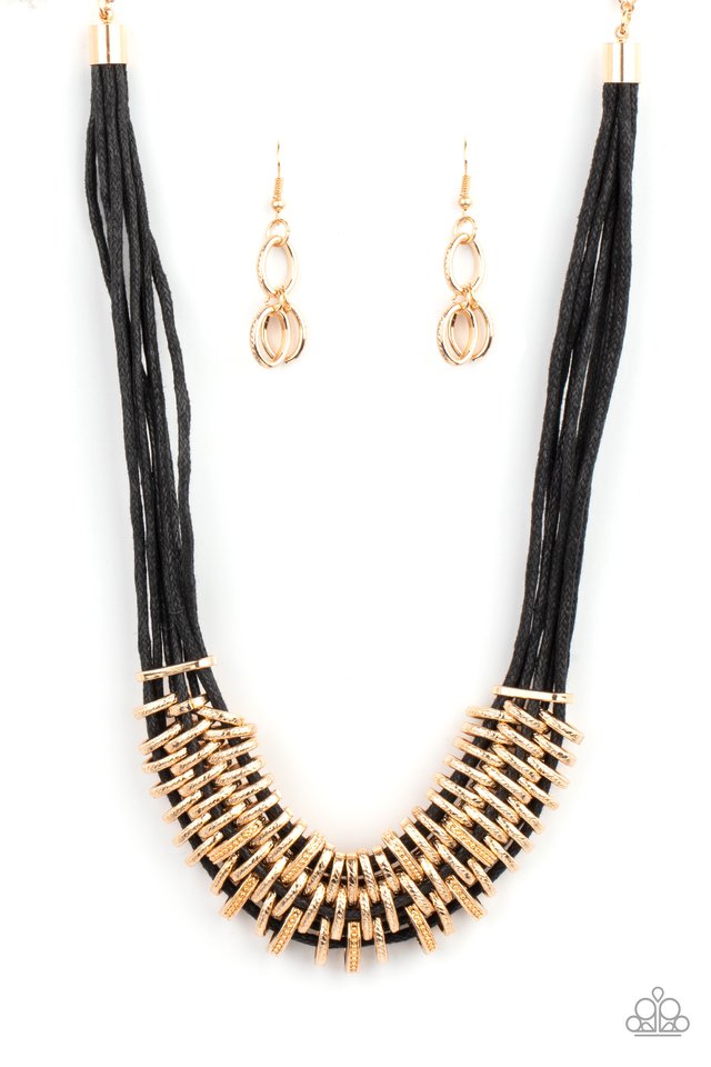 ​Lock, Stock, and SPARKLE - Gold - Paparazzi Necklace Image