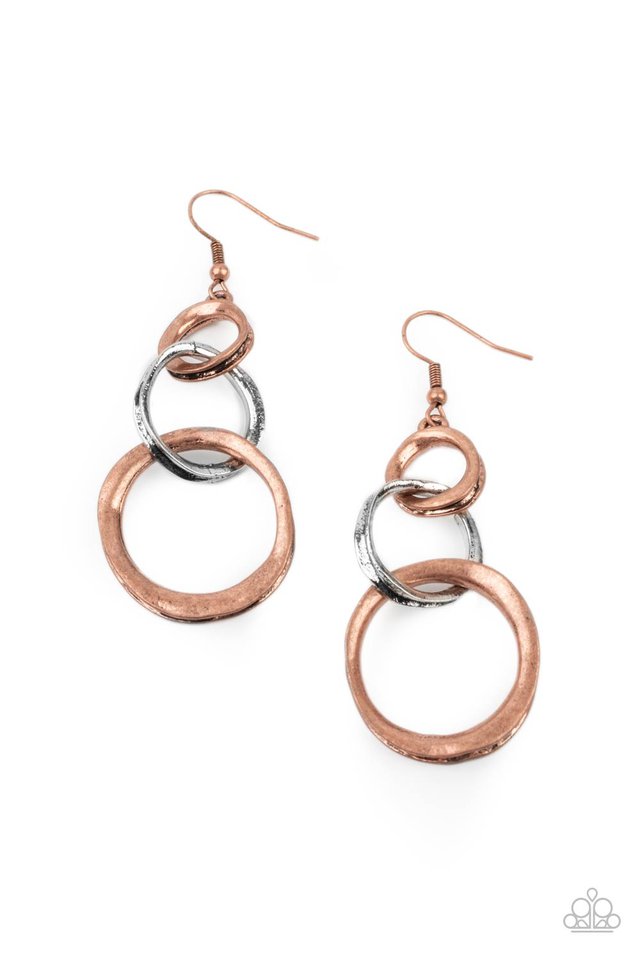​Harmoniously Handcrafted - Copper - Paparazzi Earring Image