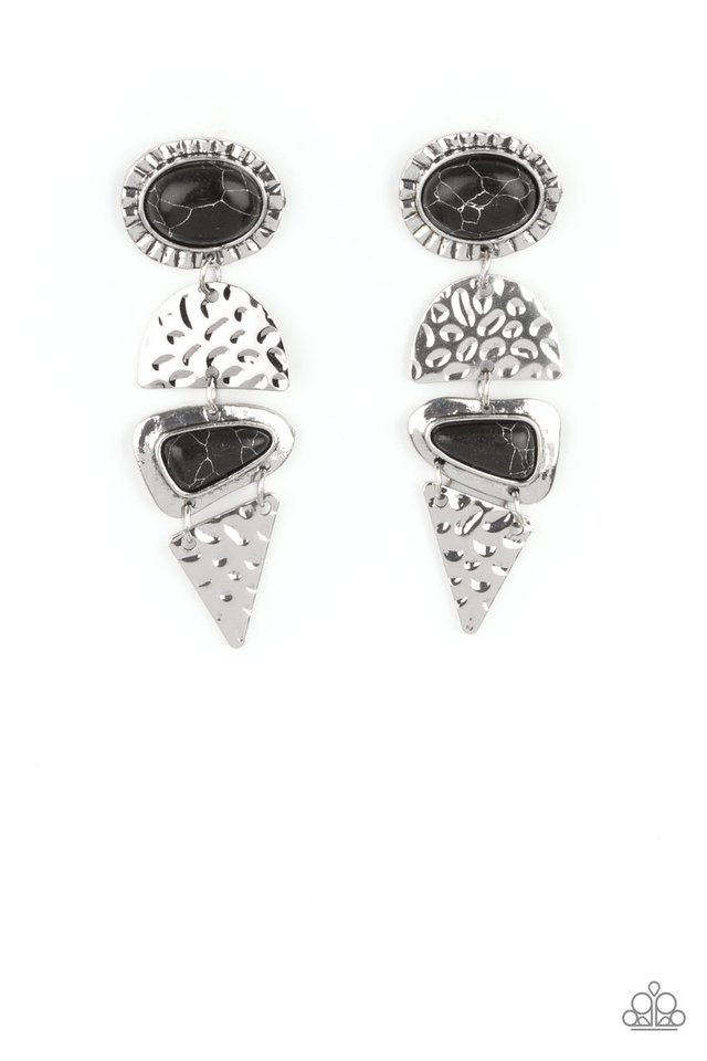 ​Earthy Extravagance - Black - Paparazzi Earring Image