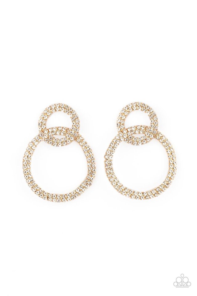 ​Intensely Icy - Gold - Paparazzi Earring Image