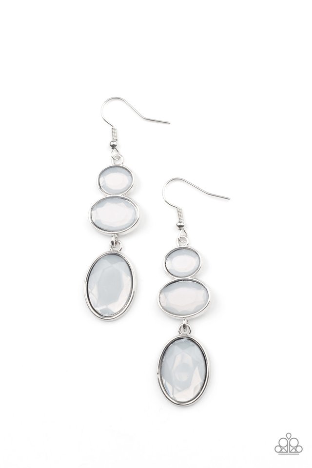 Tiers Of Tranquility - White - Paparazzi Earring Image