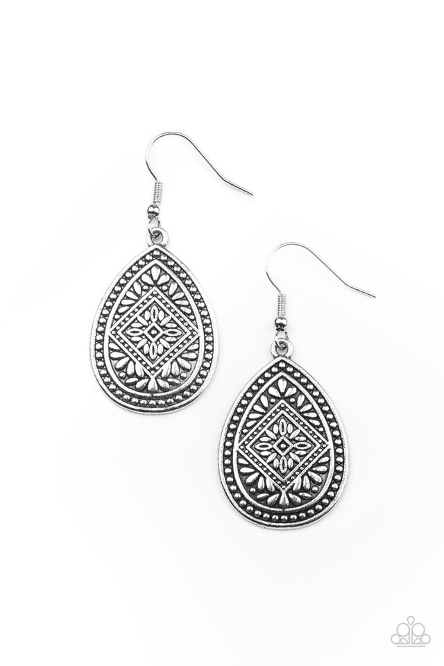 ​Mayan Mecca - Silver - Paparazzi Earring Image